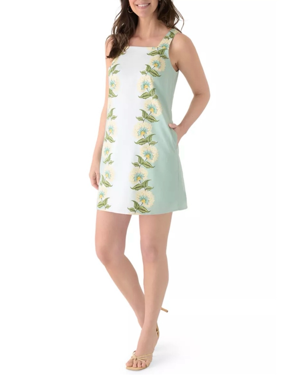 Crown & Ivy Floral Square Neck Mini Shift Dress – Size 10